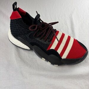 Adidas Mens Trae Young 2 Black Red Knit Sneakers Size 9 Tennis Shoe